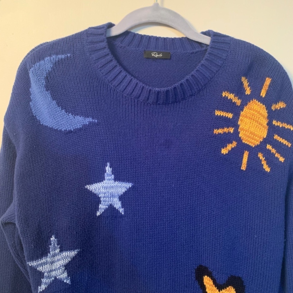 Rails Zoey Celestial Crewneck Sweater In Cobalt Gold Galaxy S - Picture 13 of 14